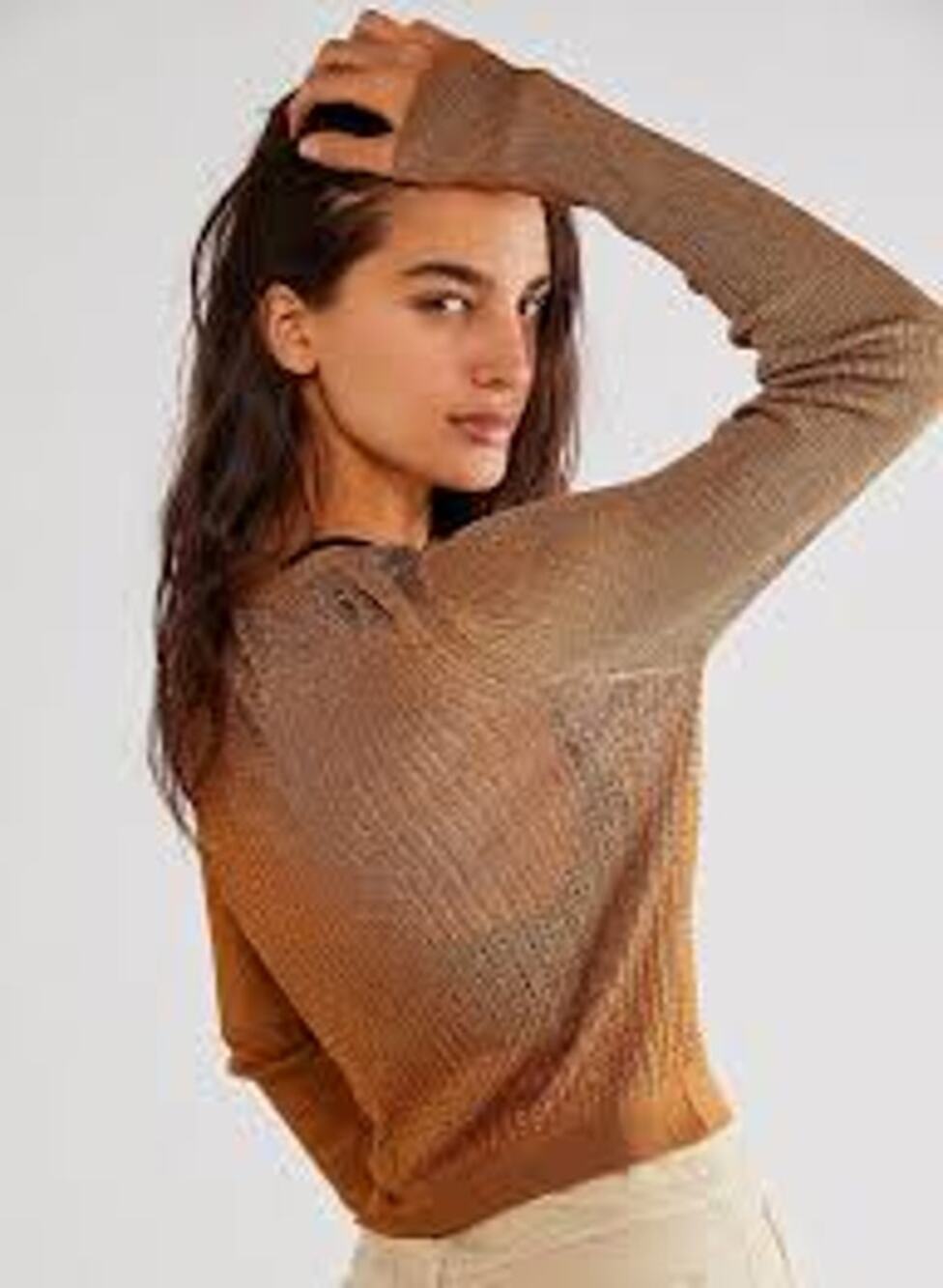 Free People H20 sweater cropped lightweight crew neck pullover NWT